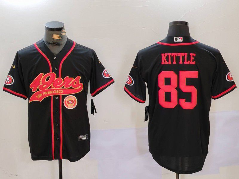 Men San Francisco 49ers #85 Kittle Black gold Joint Name 2024 Nike Limited NFL Jersey style 3->san francisco 49ers->NFL Jersey